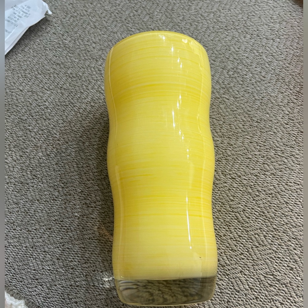 Dansk Rio Wavy Rippled Yellow 8” Hand Tumbler tumbler Vintage Dansk Rio Ripple